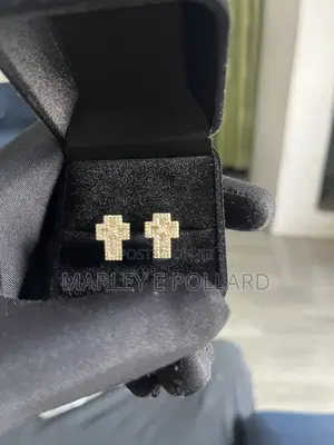 Carbon Diamond Cross Unisex Fashion Earrings
