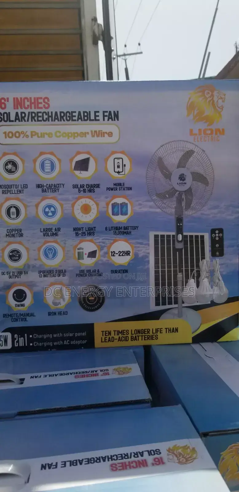 16inch Solar Rechargeable Fan