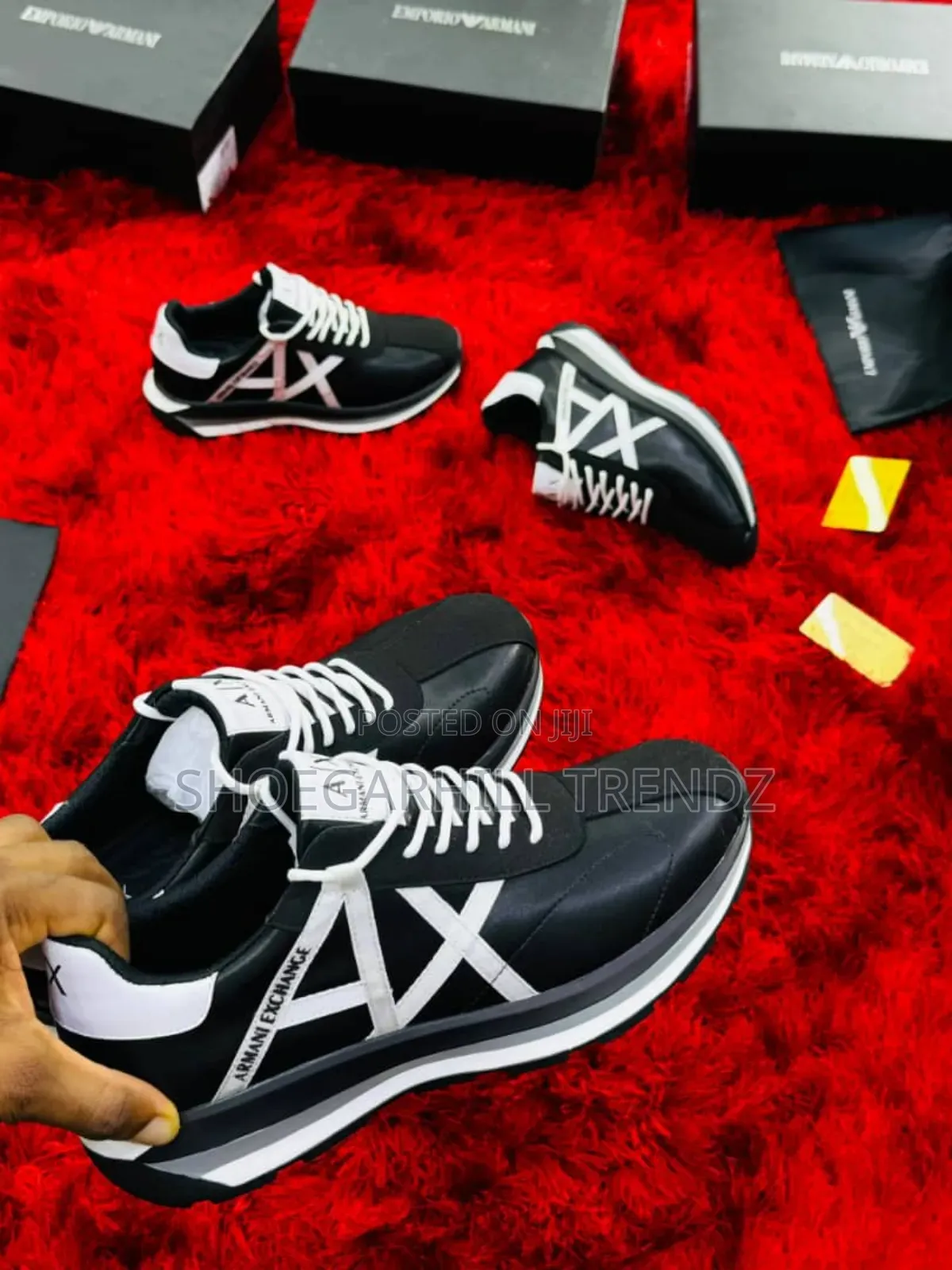 Mens Ax Leather Sneakers