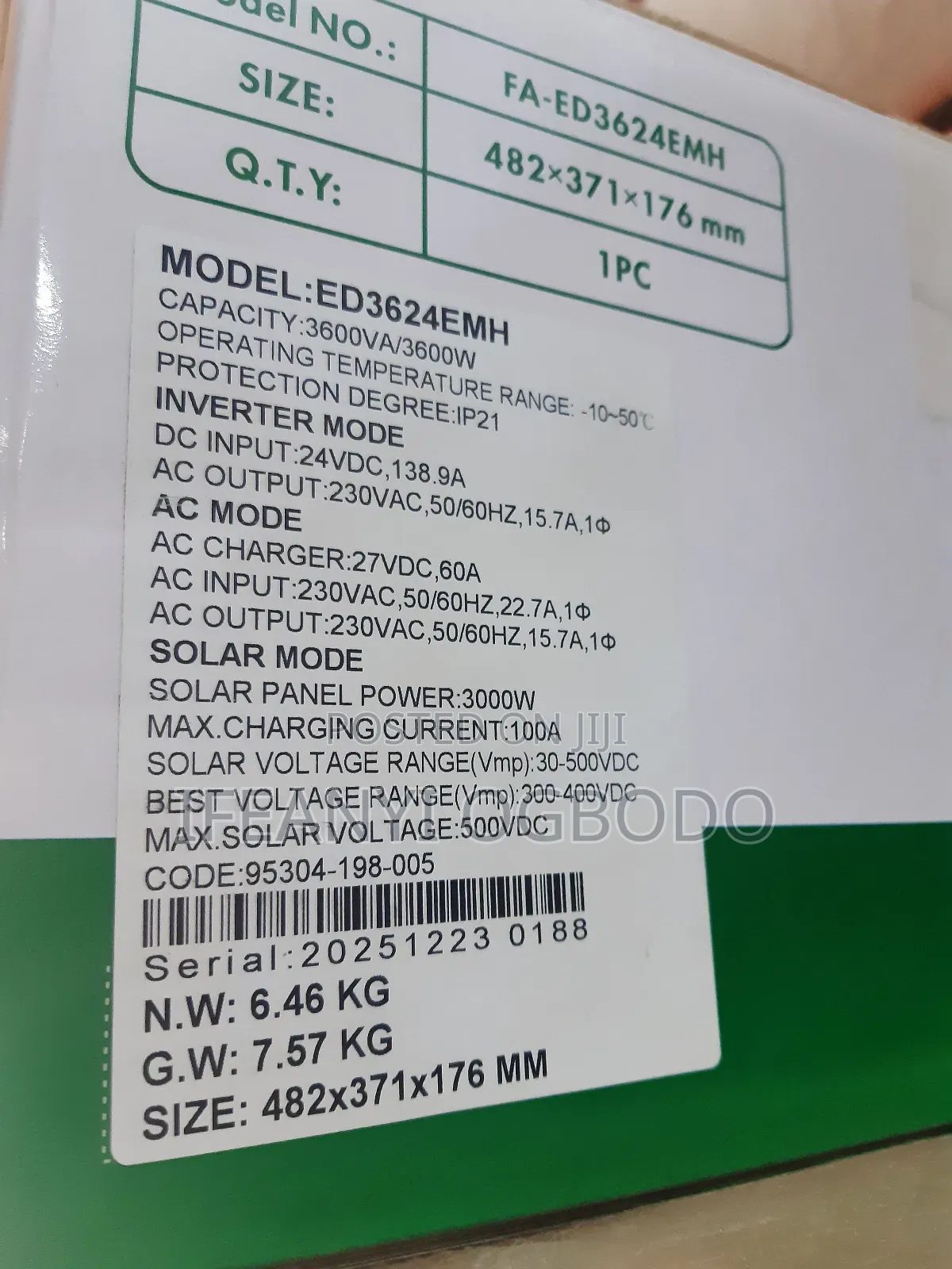 3.6kva 24v Hybrid Famicare