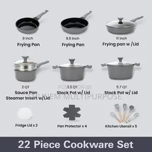 Ucclife 22pcs Pots and Pans Set Non Stick Induction Cookware Set
