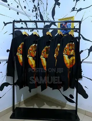 Black Kaftan With Prayer Hands Print African Men's Native Wear