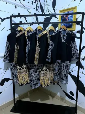 Black Ornamental Kaftan for Men