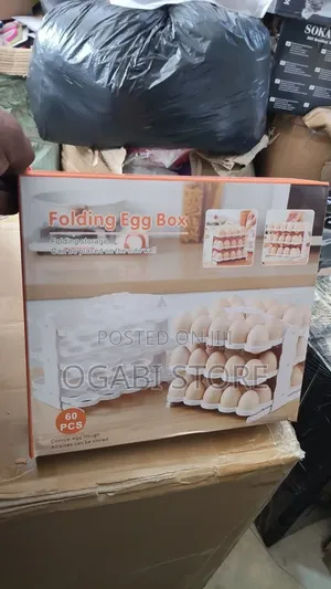 Folding Egg Box (60pcs Capacity) – Smart Egg Storage Organizer