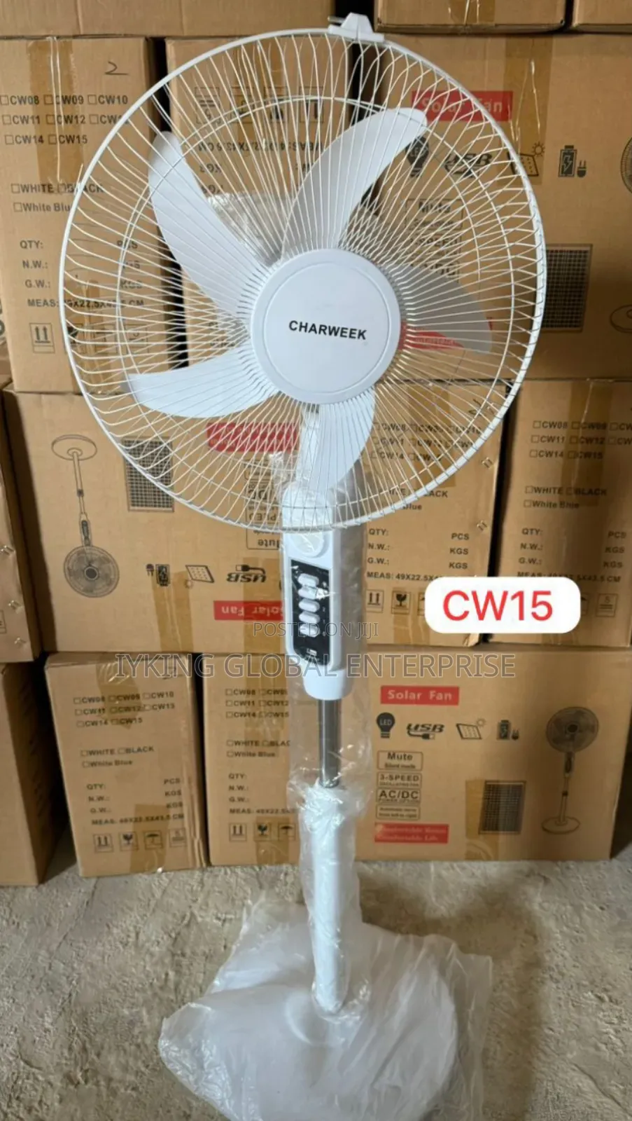Charweek Rechargeable Solar Fan With Panel