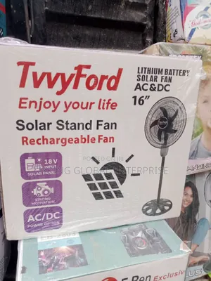 Tvvyford Lithium Battery 16" Solar Fan