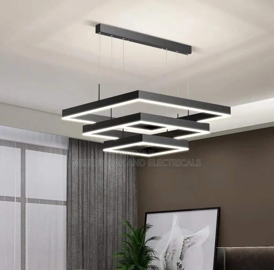 3 Step Square Drop Chandelier
