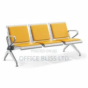 3 Seater Waiting Reception Chair ( Synthetic Leather Top) Yellow