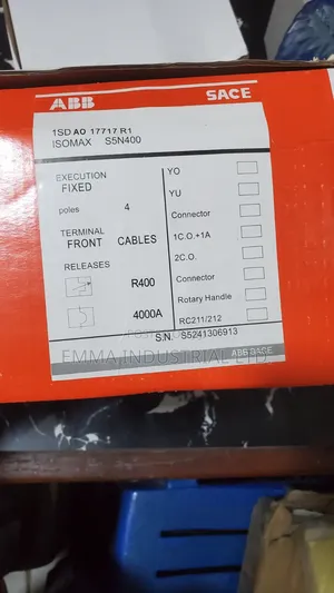 Isomax Abb Breaker 400amp 4p