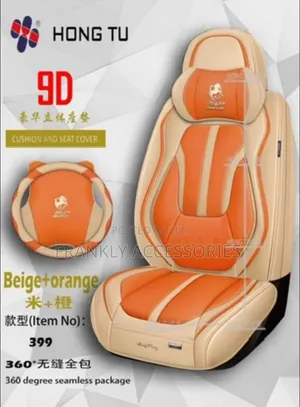 Original Leather Seat Cover Milk and Orang Colour