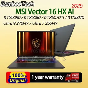 New Laptop MSI Vector 16 HX AI A2XWIG 64GB Intel Core Ultra 9 SSD 2T