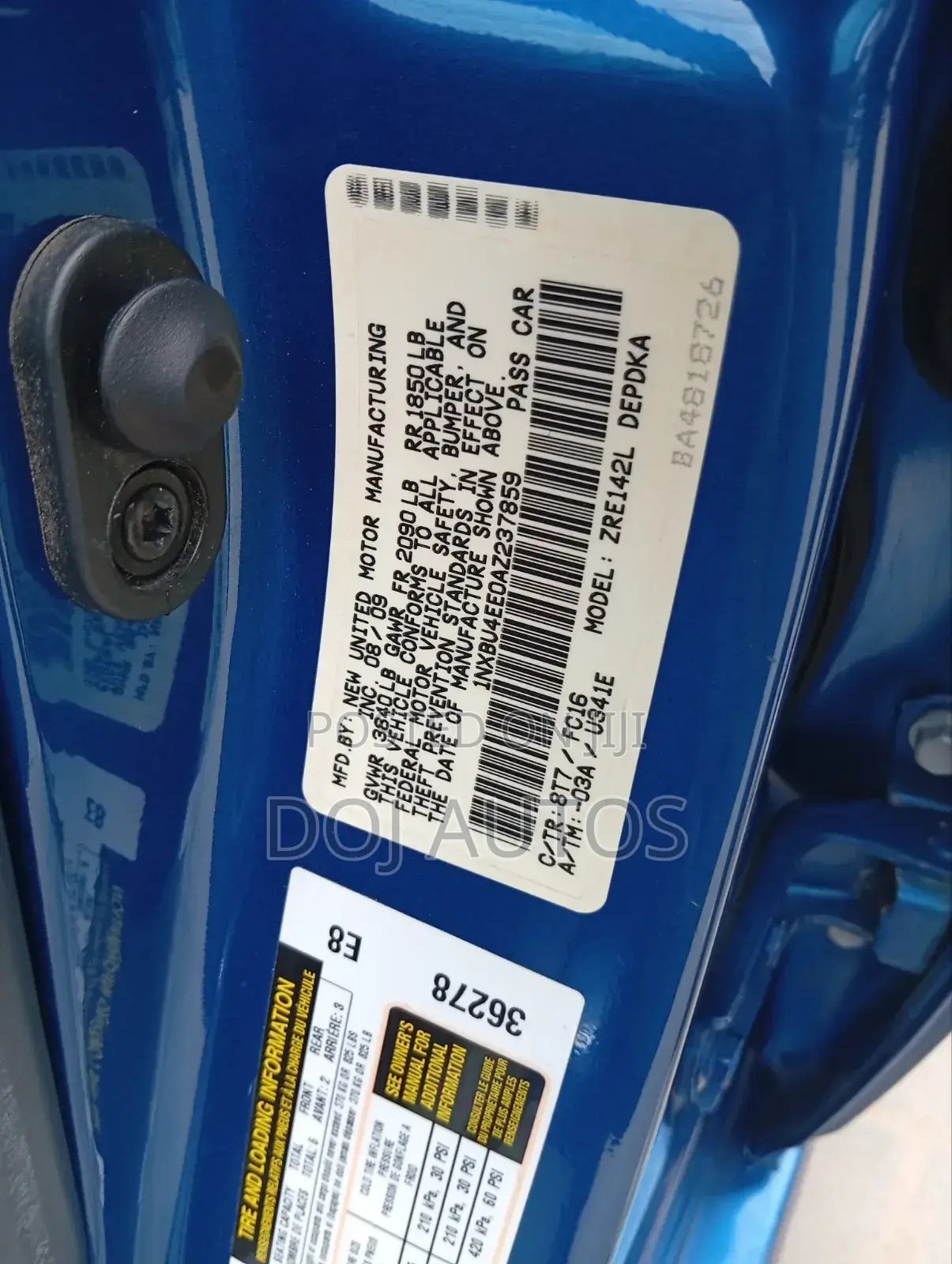 Toyota Corolla 2010 Blue