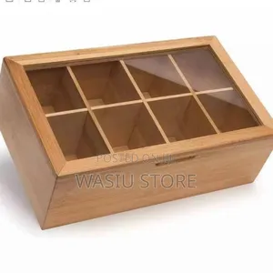 Randomgrounds Bamboo Tea Box Storage Organizer
