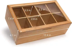 Randomgrounds Bamboo Tea Box Storage Organizer