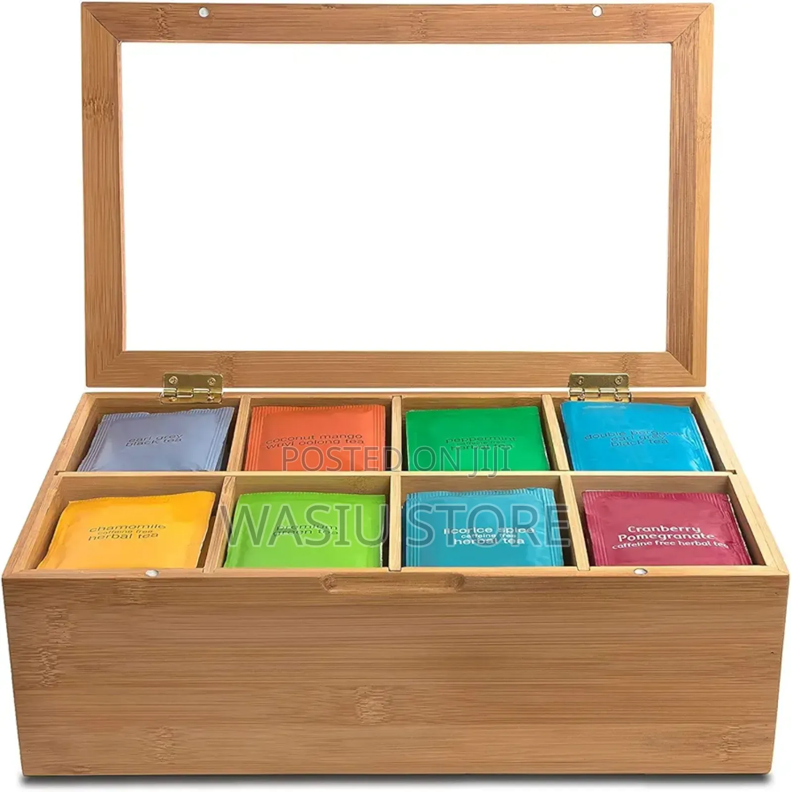 Randomgrounds Bamboo Tea Box Storage Organizer