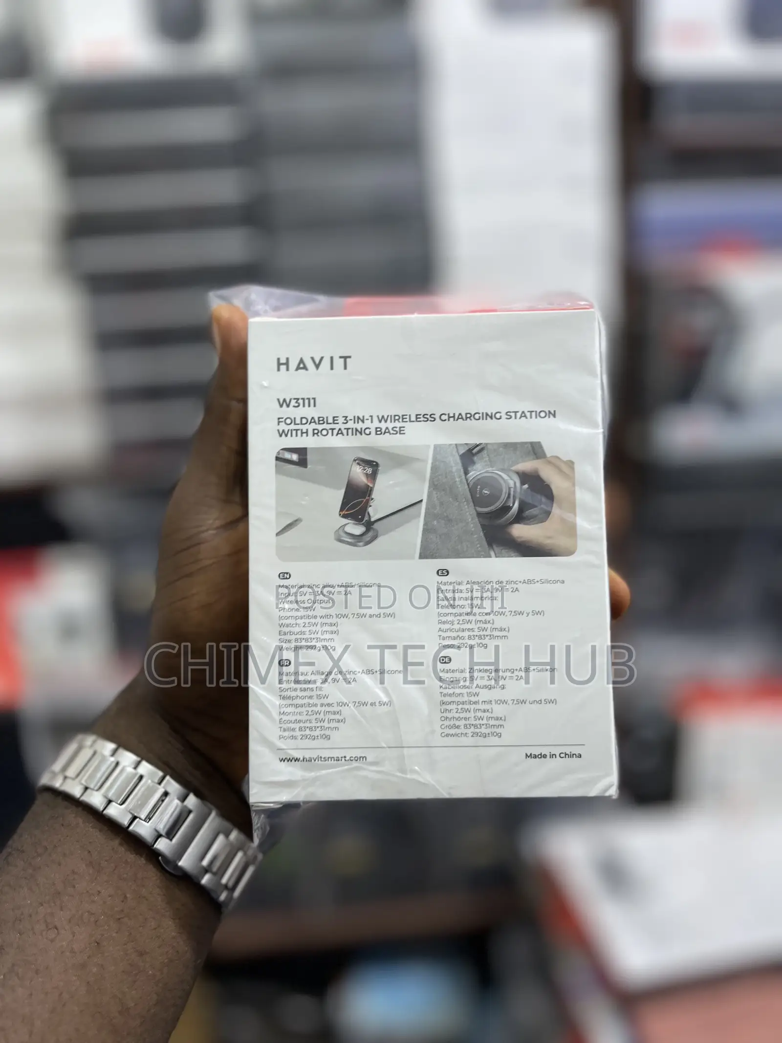 Havit Foldable 3-in-1 Wireless Charging Station With Rotating Base