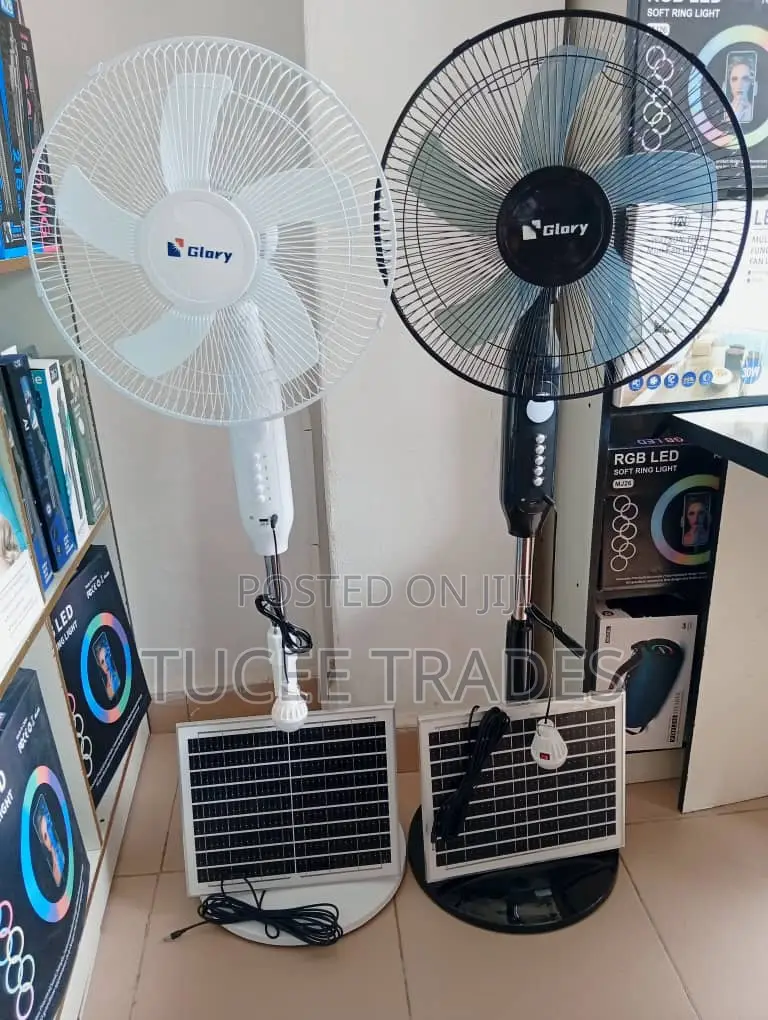 Glory Solar Rechargeable Standing Fan With Solar Panel