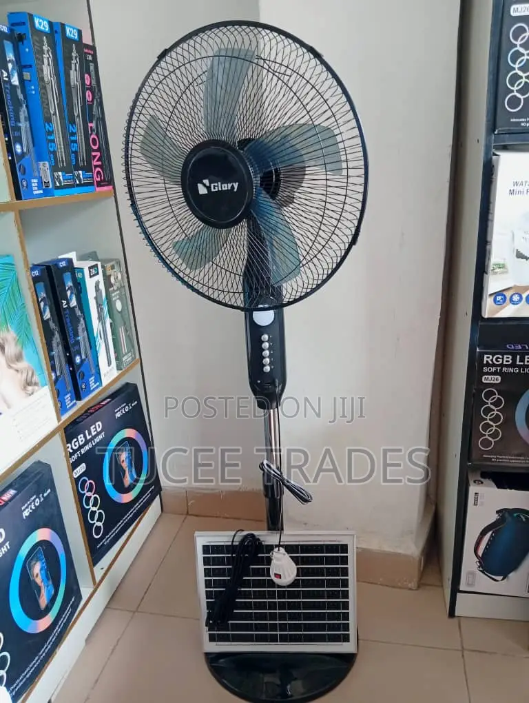 Glory Solar Rechargeable Standing Fan With Solar Panel