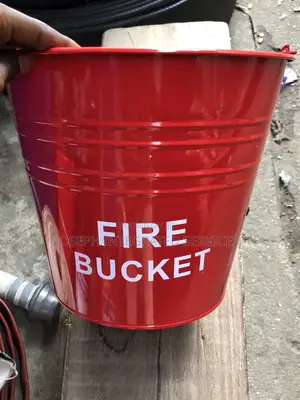 Red Metal Fire Bucket