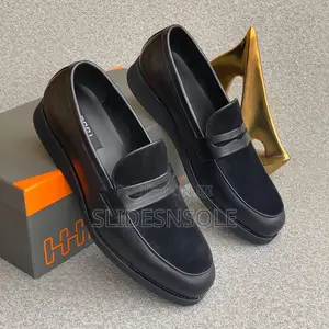 Oggi Men's Suede and Leather Platform Penny Loafers