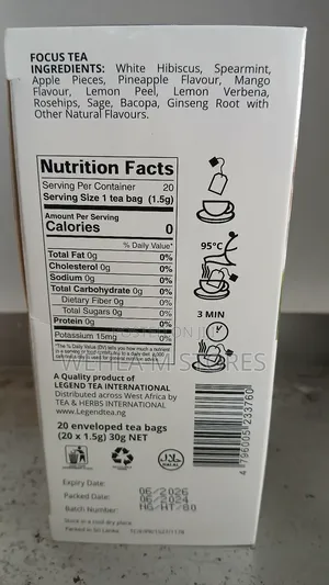 Legend Tea Focus (Ginseng,Spearmint, Mango, Pineapple, Bacopa Sage)