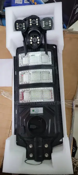 V380 Street Light With Triple Lens Camera With 360 Degree