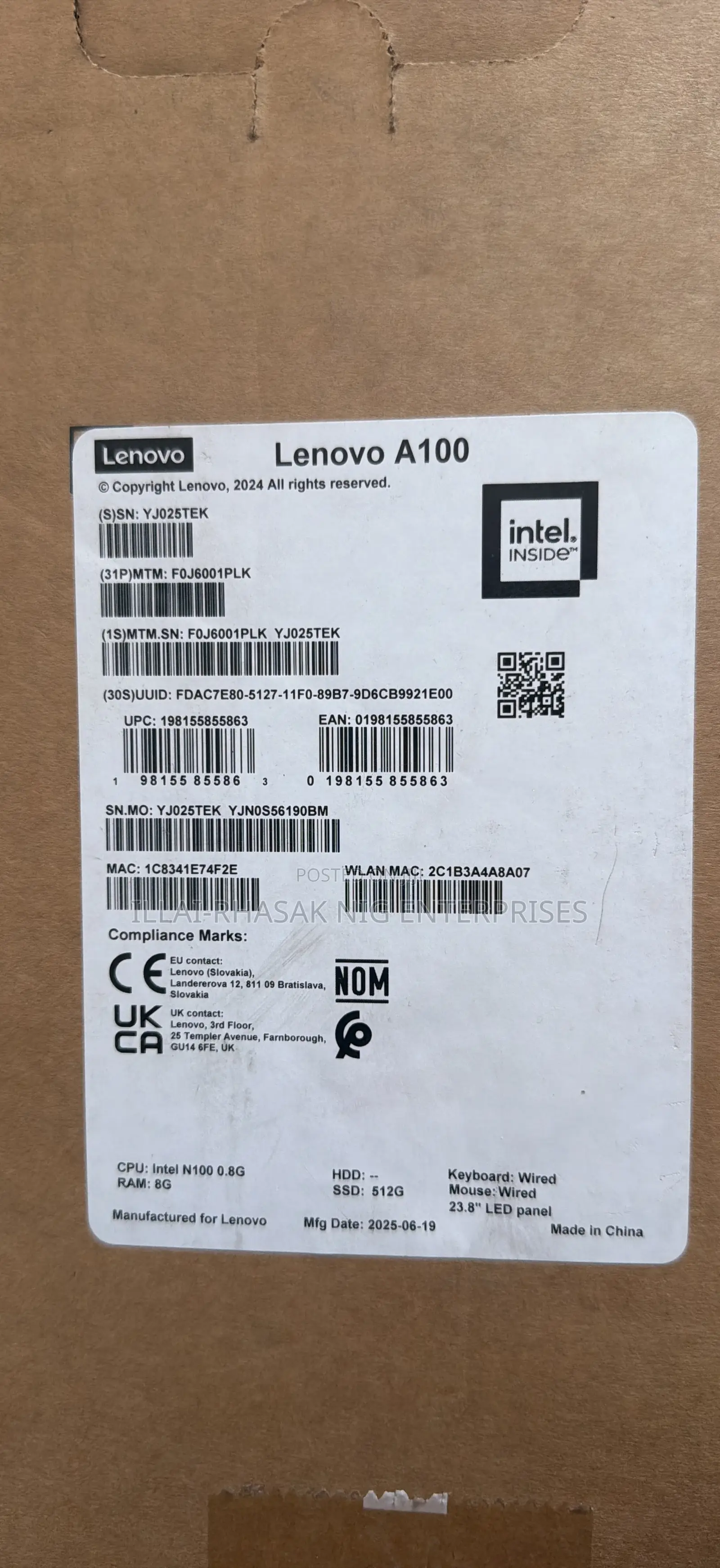 New Desktop Computer Lenovo 8GB Intel Celeron SSD 512GB