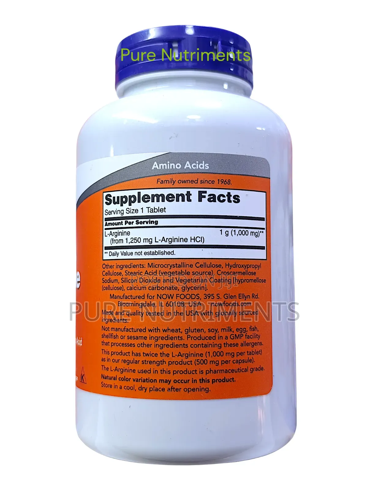 Now L-arginine 1000mg (120 Tablets) –Nitric Oxide Blood Flow Support