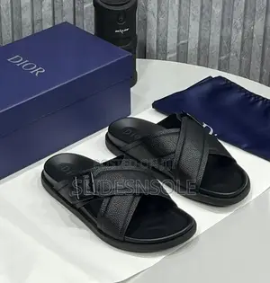 The Dior "D-Alpha" Grained Leather Slide