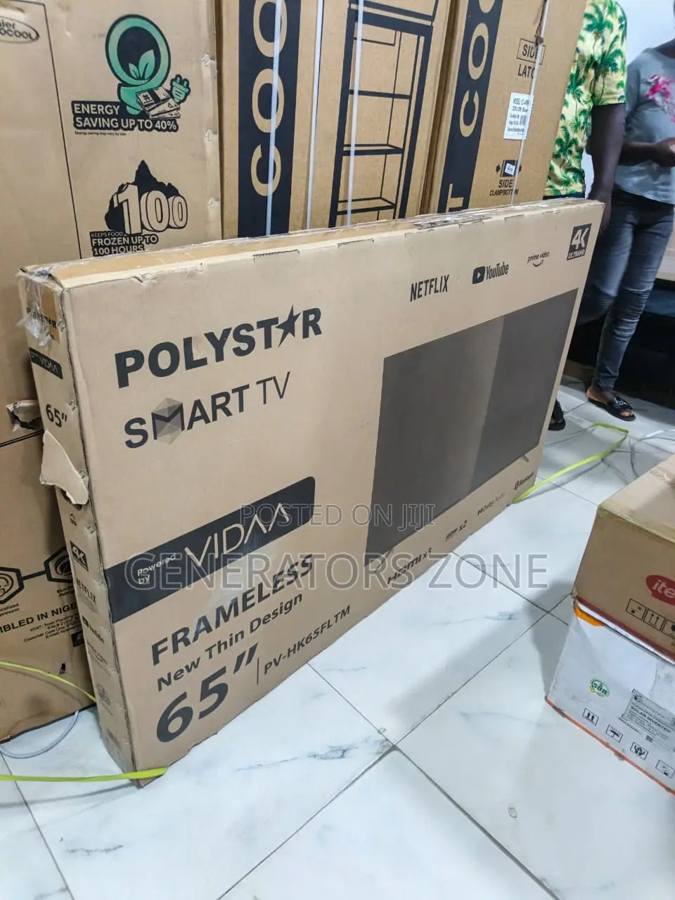 65” Polystar Smart Tv With Borderless Display Design