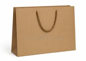 Quality Brown A4 Landscape Paper Bag,Imported Handle,110gsm,No Print