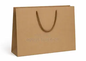 Quality Brown A4 Landscape Paper Bag,Imported Handle,110gsm,No Print