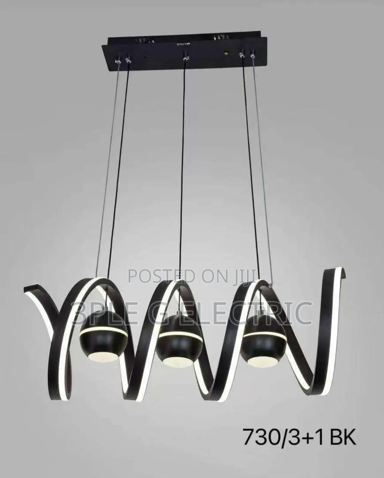 Black Body Pendant Coiling Light