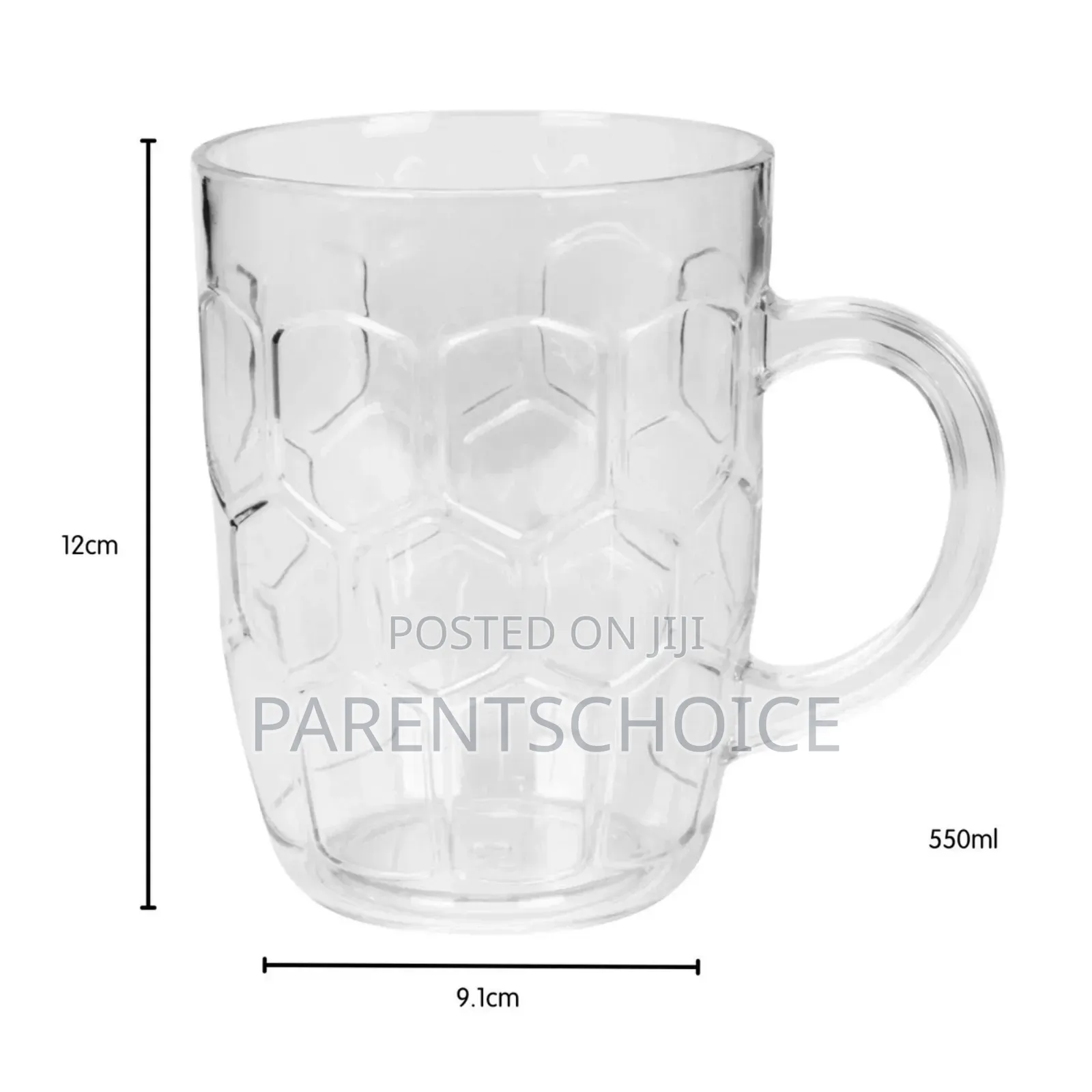 Clear Acrylic Beer Drinking Cup - 12pcs