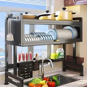 85cm Top Plate Rack With Cover - Over the Sink Dish Drying Rack