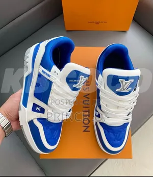 Blue and White Designed Loius Vuttoin Sneakers