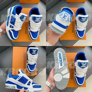 Blue and White Designed Loius Vuttoin Sneakers