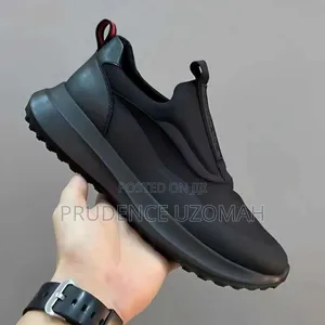 Unisex Black Slip-on Sneakers, Comfortable, Lightweight Durable