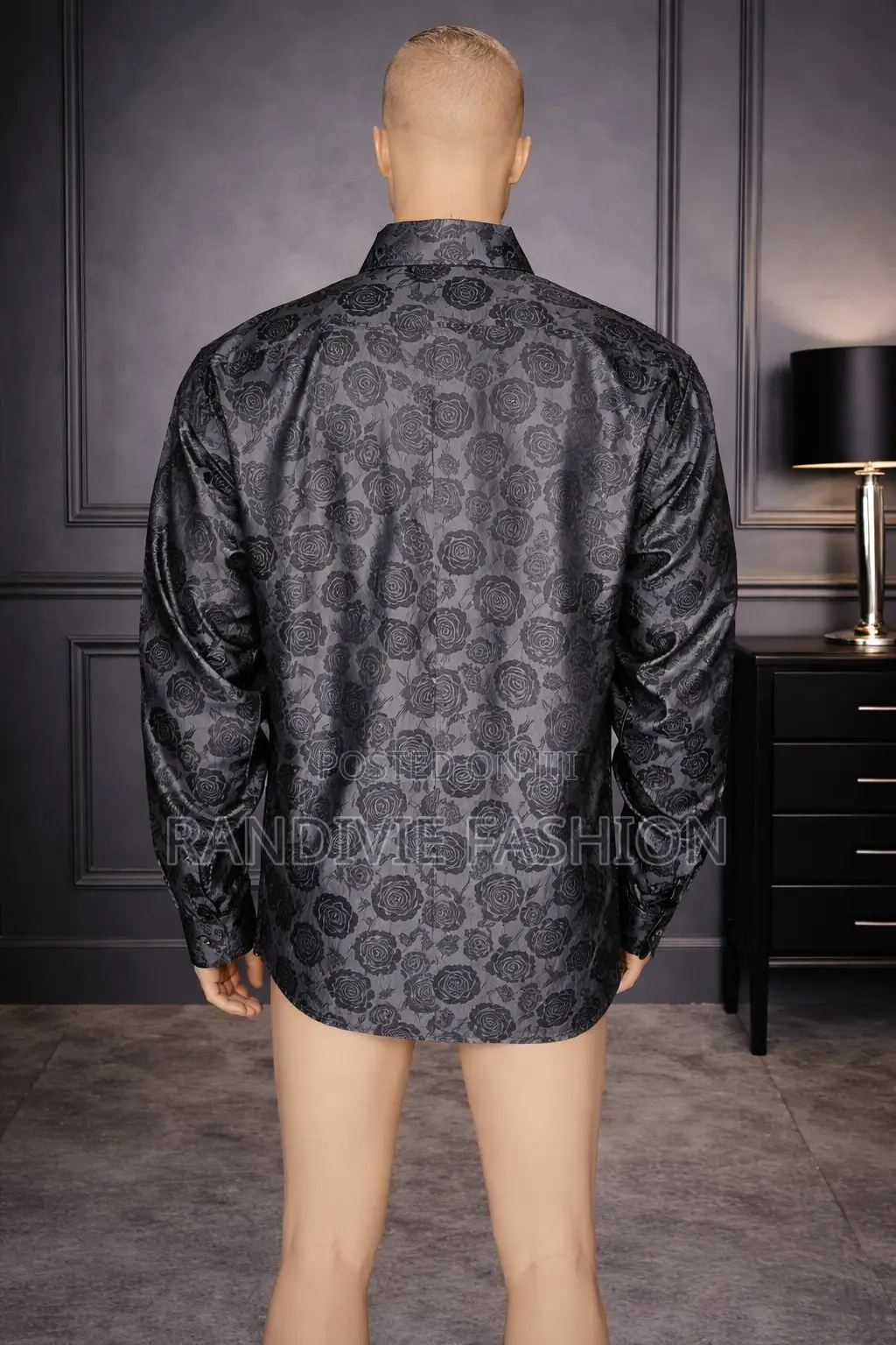 Glossy Flowers Shirt [Gray]