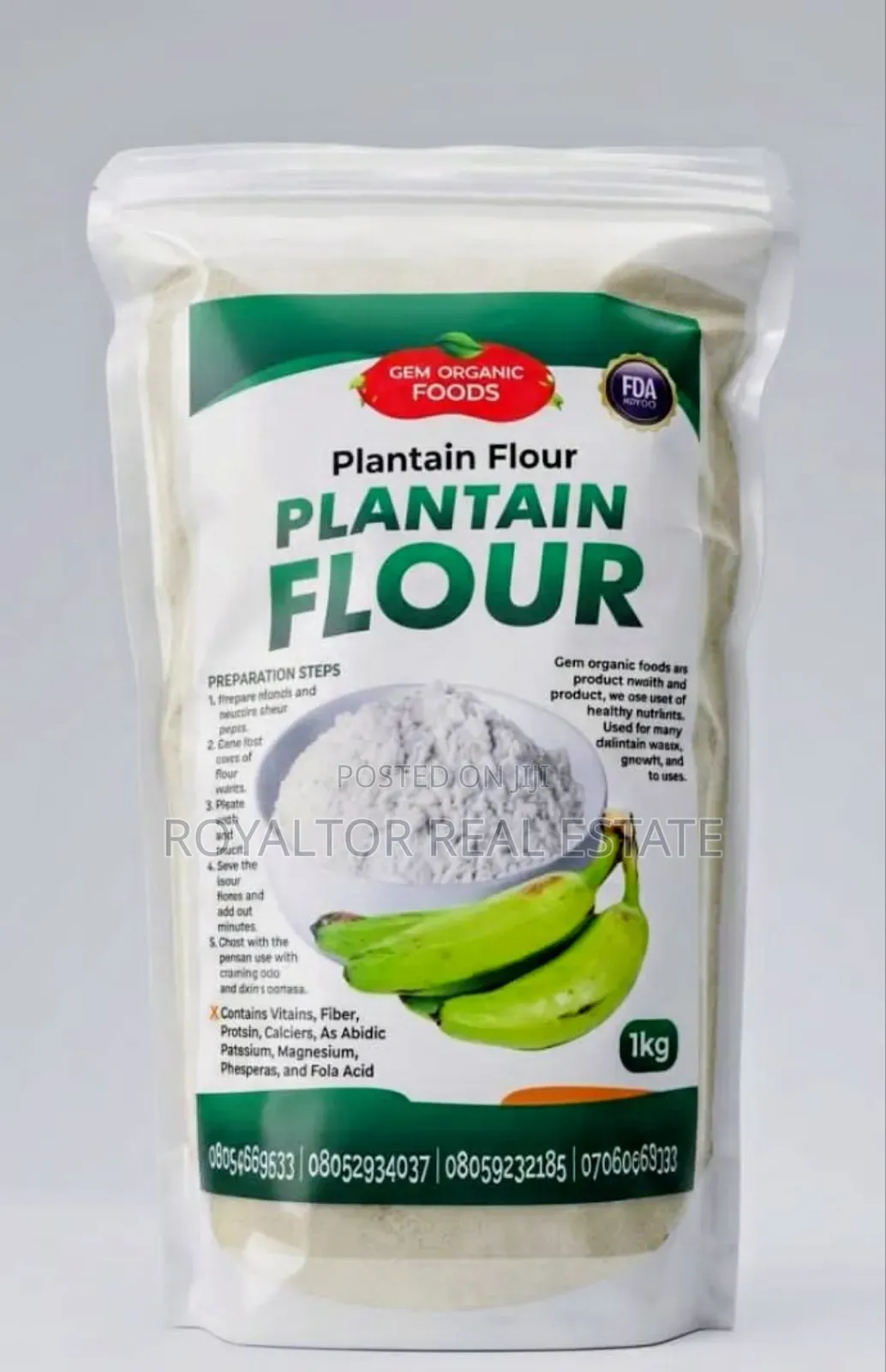 Plantain Flour- Unripe No Preservatives