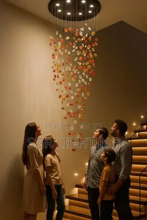 Modern Creative Crystal Stone Pendant Staircase Light
