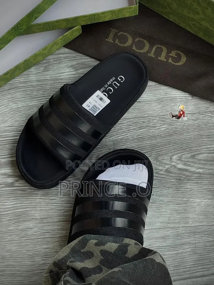 Charcoal Black Gucci Puffy Slide