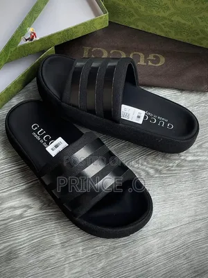 Charcoal Black Gucci Puffy Slide