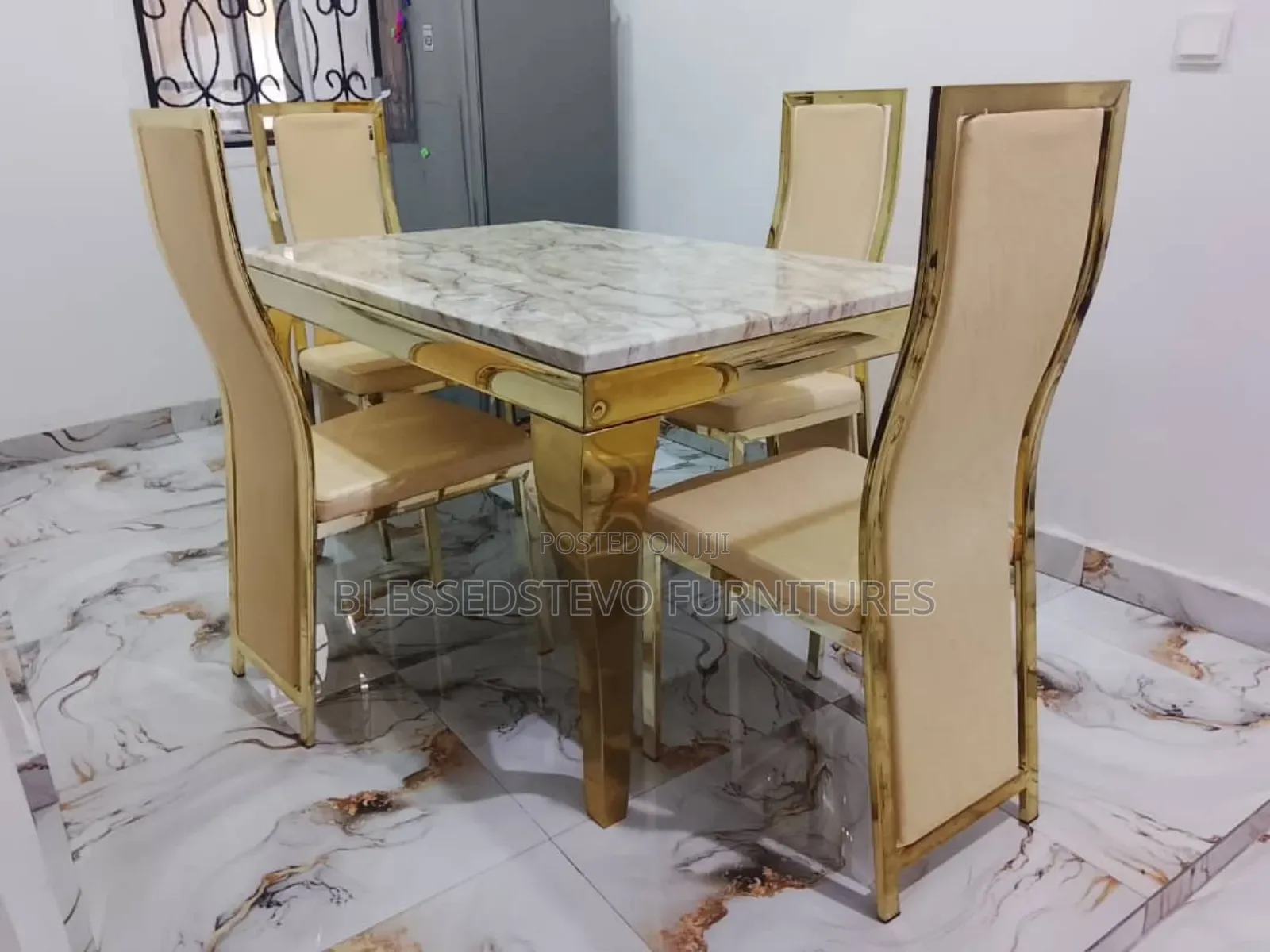 Marble Dining Table With 4 Chair