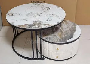 Marble Top Center Table and Stools