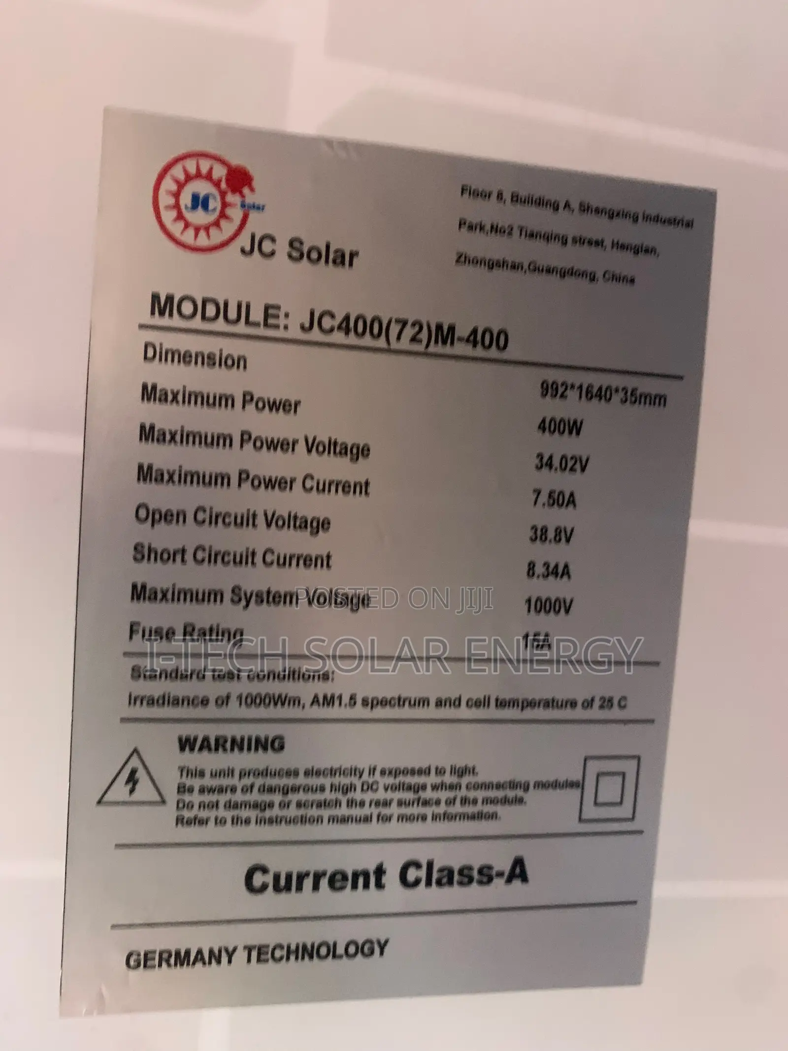 400watts Africell Solar Panels