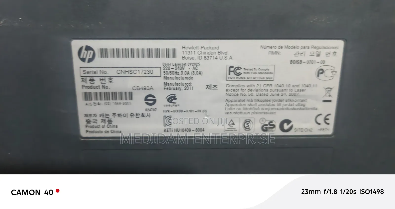 Hp Printer Color Laserjet Cp2025