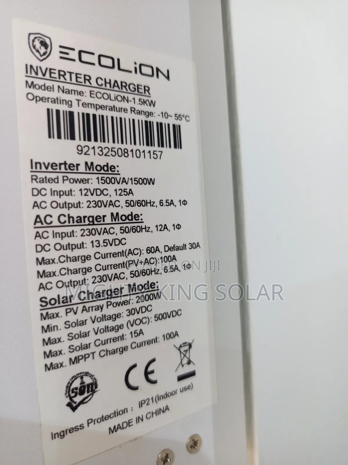 1.5kva Eco Lion Hybrid Inverter