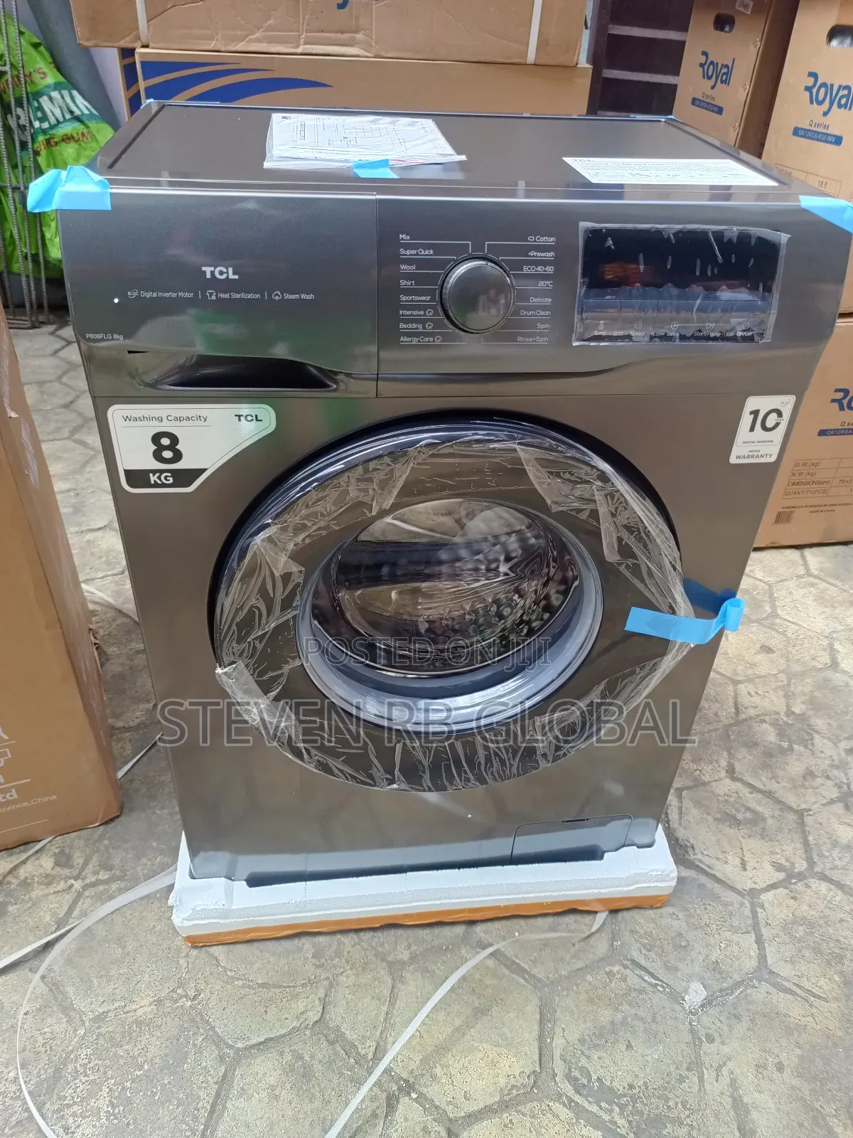 TCL 8kg Front Load Washing Machine | P608flg (Dark Grey)