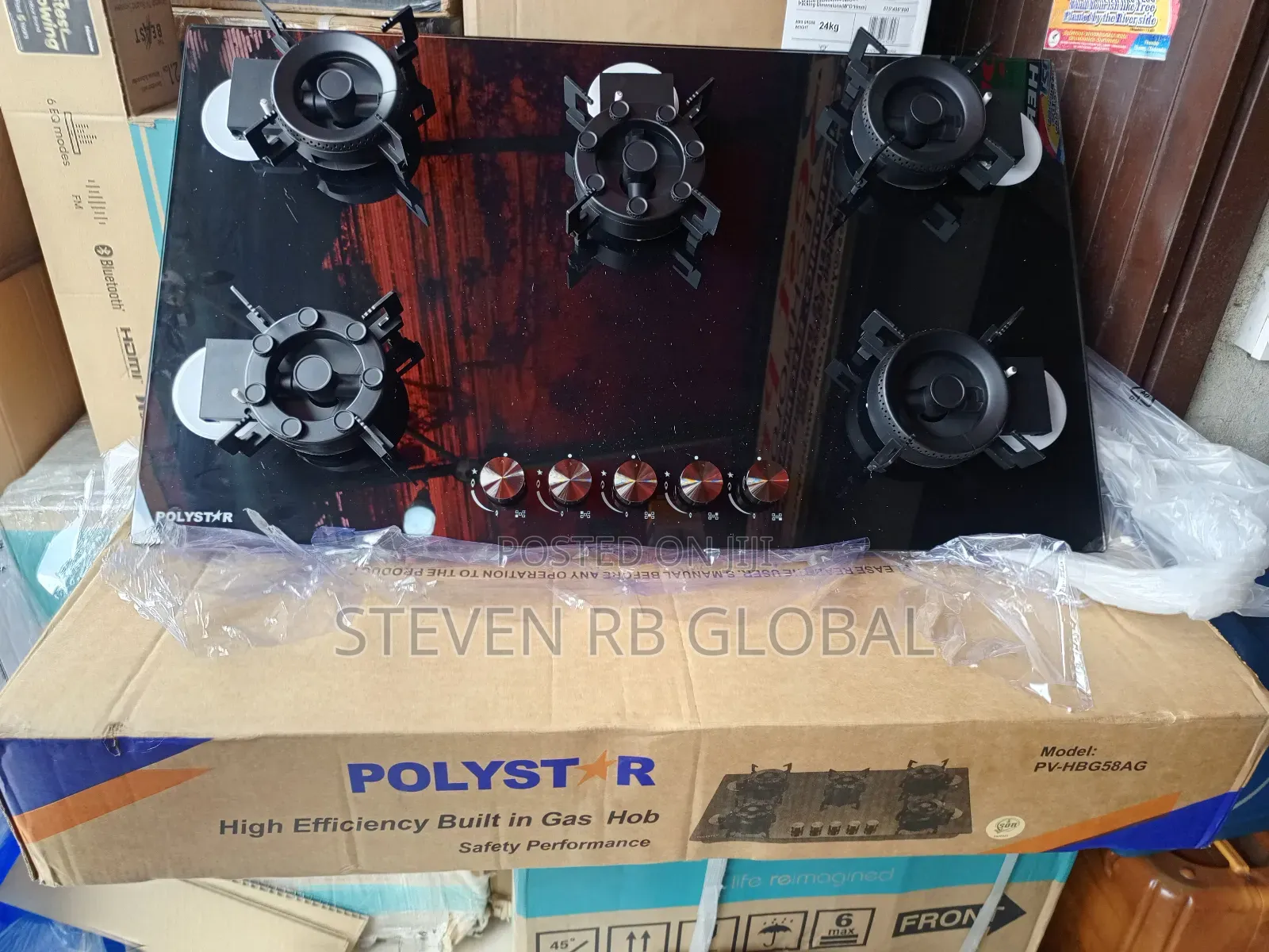 Polystar 5 Burner Built-in Gas Hob | Pv-Hbg58ag